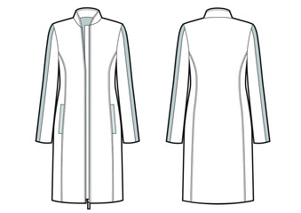 vector illustration of woman coat