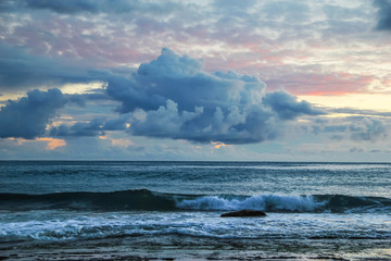 aerial view of foggy mountains