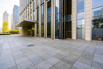 Empty floors and office buildings in the financial center, Qingdao, China