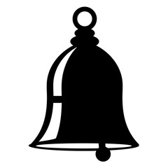Black bell against white background. Icon. Vector illustration.