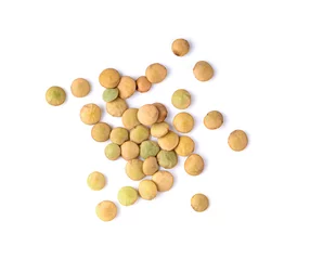 Poster  lentils on isolated white background. top view © supamas