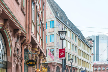 Obraz premium Frankfurt, Germany - June 12, 2019: Antique building view in Frankfurt, Germany.