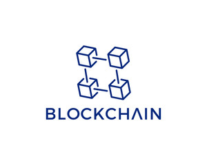 Blockchain Logo Template. Technology Vector Design. Cryptocurrency Illustration