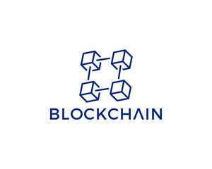 Blockchain Logo Template. Technology Vector Design. Cryptocurrency Illustration