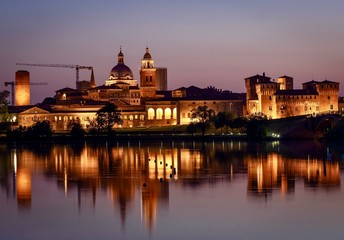 Panorama di Mantova, Italia.