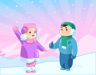 children in the snow 2