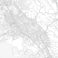 Naklejka na ściany i meble Fremont, California, USA, bright outlined vector map