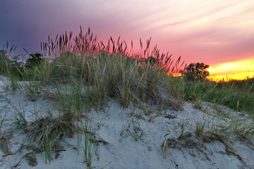 Sonnenuntergang Ostsee Dünen 