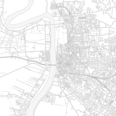 Baton Rouge, Louisiana, USA, bright outlined vector map