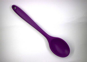 plastic kitchen soup ladle isolated on white background