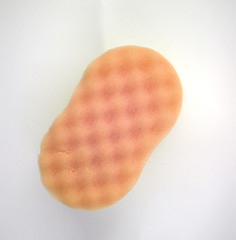 colored sponges for washing dishes. isolated on white background