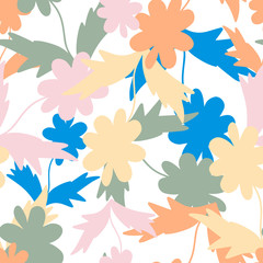 Seamless pattern with abstract spots pattern.Vector image Can be used for textile, stationary, backgrounds and wallpaper.