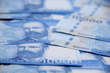 Chilean peso bills - background