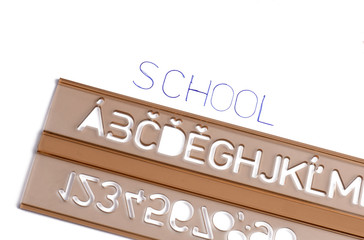 Letter and number ruler. School concept