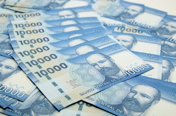Obraz na płótnie Canvas Chilean peso bills - background