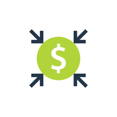 Reduce costs icon. Clipart image isolated on white background