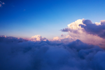 Beautiful sunrise cloudy sky from aerial view