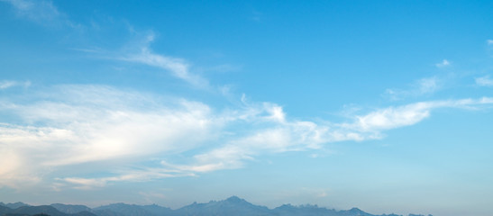 Blue skies and clouds in the summer