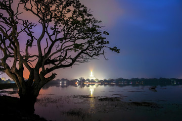 A Stupa at Dawn on a Foggy Morning in Anuradhapura, Sri Lanka