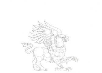Griffon made up of circles and ellipses