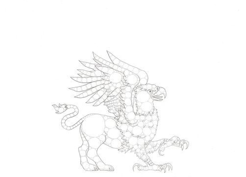 Griffon made up of circles and ellipses