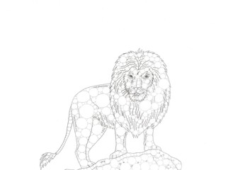 Lion made up of circles and ellipses