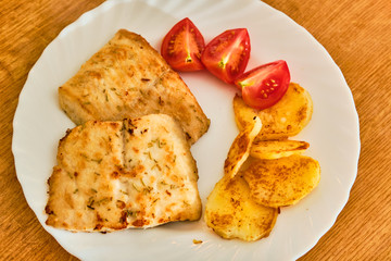 Luce fillet on white plate