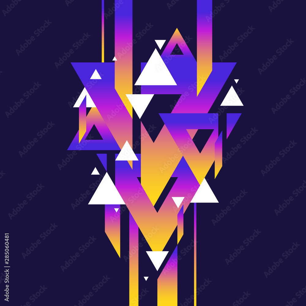 Aufkleber abstract geometric background with triangles in minimalistic style.