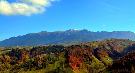 the peaks of the Bucegi mountains