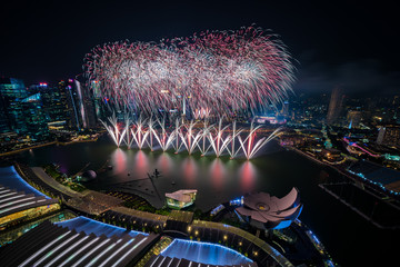 Singapore National day fireworks	