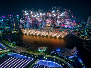 Singapore National day fireworks	