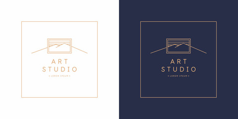 The original linear image of the art Studio. Isolated vector emblem. © aleksei_derin