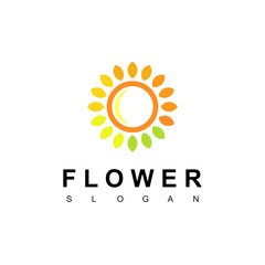 Sun Flower Logo Design Template