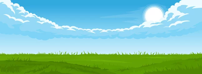 Fototapeten Bauernhof Summer landscape with fields and green hills  © Nikolay Zaburdaev