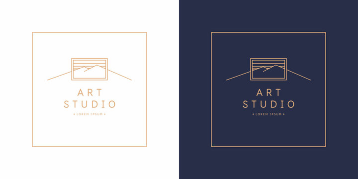 The original linear image of the art Studio. Isolated vector emblem.