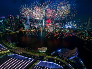 Singapore National day fireworks	