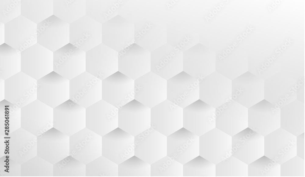 Poster hexagonal geometric background with cubes. modern abstraction with lines and points.