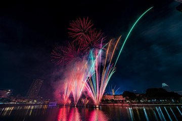 Fireworks at the riverside - Singapore National day