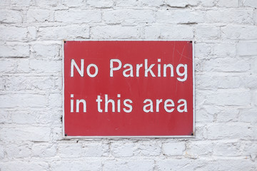 Sign of not parking