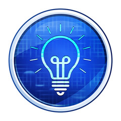Lightbulb icon futuristic blue round button vector illustration