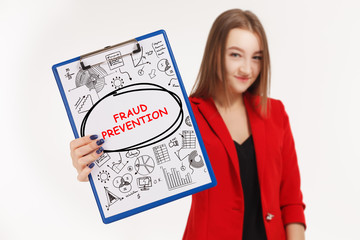 Business, technology, internet and networking concept. Young entrepreneur showing keyword: Fraud...