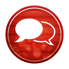 Chat icon realistic diagonal motion red round button illustration
