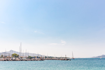 Greece. View of famous and picturesque port of Aegina island, Saronic gulf. Summer