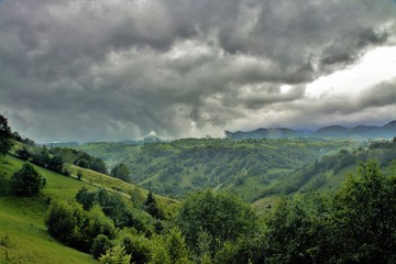 landscape in the Bucegi mountains after the rain