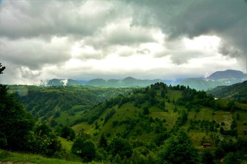 Fototapeta premium landscape in the Bucegi mountains after the rain