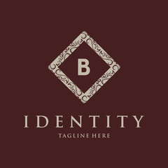 Luxury Logo template flourishes calligraphic elegant ornament emblem. Letter B. Business sign, Premium monogram letter B initials logo.