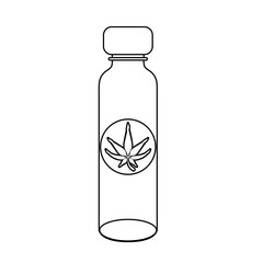 cannabis martihuana sativa hemp cartoon in black and white