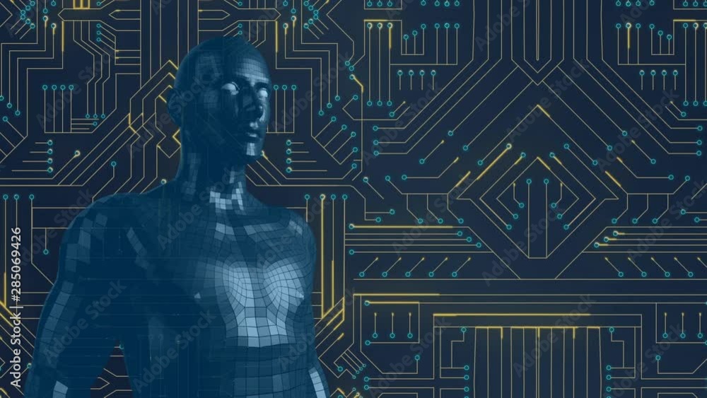 Poster android and computer circuit board