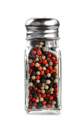 Mix from  kinds of pepper isolated on white