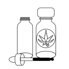 cannabis martihuana sativa hemp cartoon in black and white